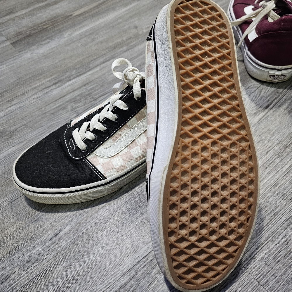 Pink checkered vans